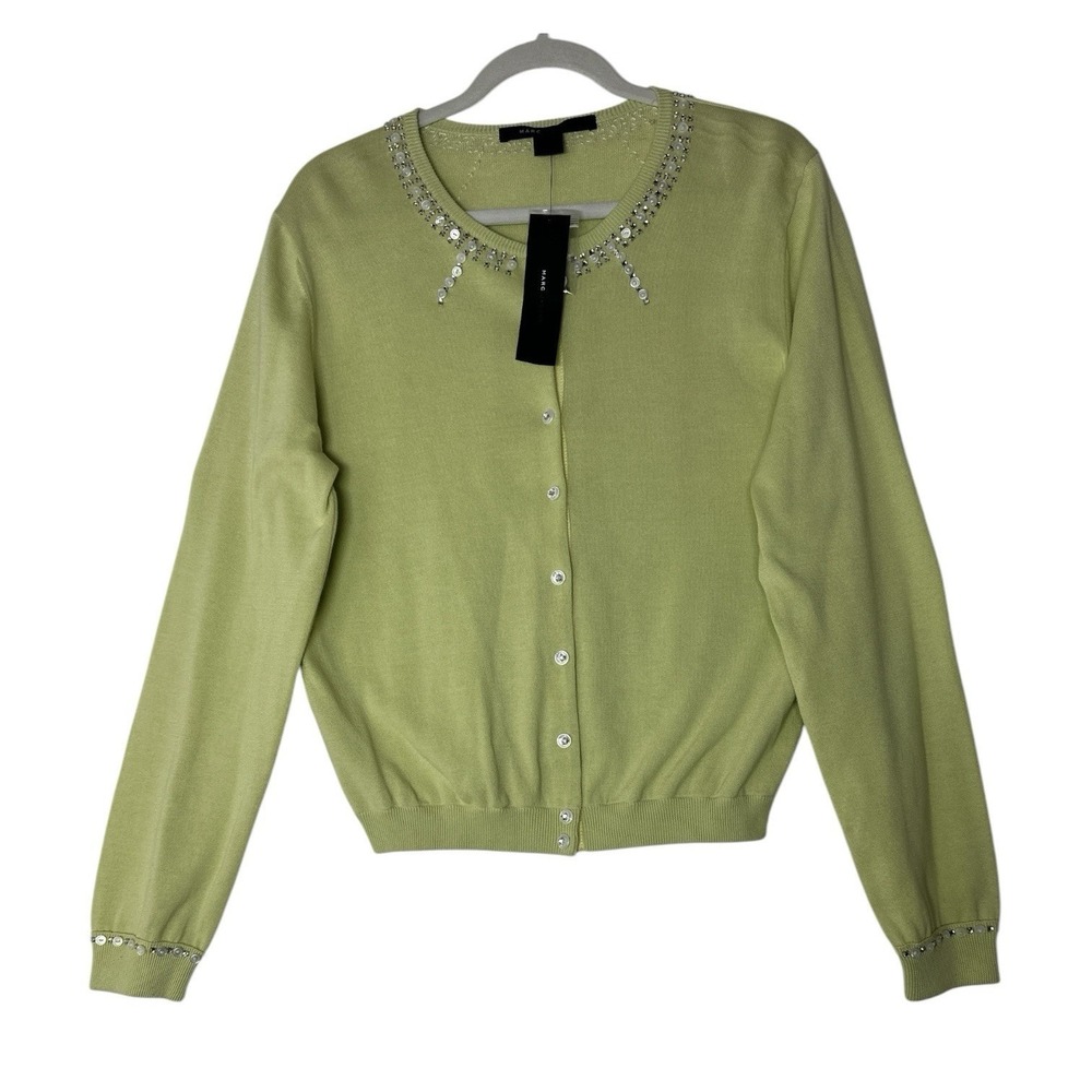 NWT Marc Jacobs Cardigan Top Womens Large Embellished Luxury Formal Snap Button